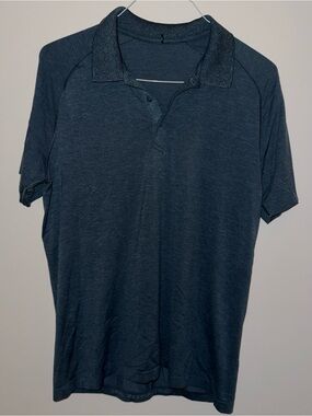 Lululemon Classic Dark Blue Metal Vent Tech Polo Shirt
